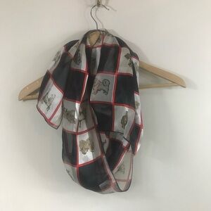 VINTAGE | Squared Dog Print Scarf 56x13